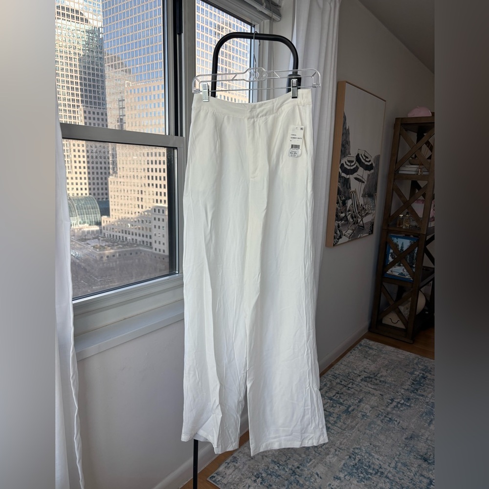 French Connection Summer White Cotton Wide-Leg Pants